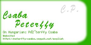 csaba peterffy business card